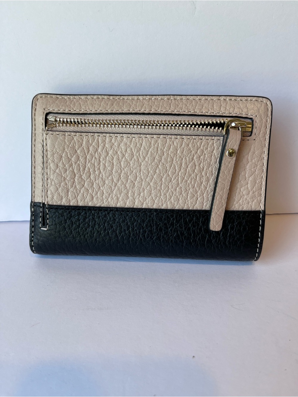 Kate Spade Tellie Two Tone Black Cream Colorblock Wallet - Picture 2 of 9
